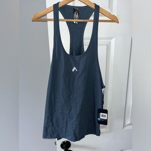 ALPHALETE men’s small tank top stringer - whale blue